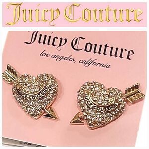 Juicy Couture Rhinestone Shot Through The Heart Earrings